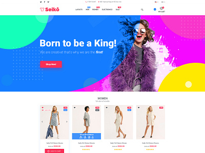 Redesign Shopify Themes Seiko for Themeforest clothes envato premium theme store themeforest uiux web design