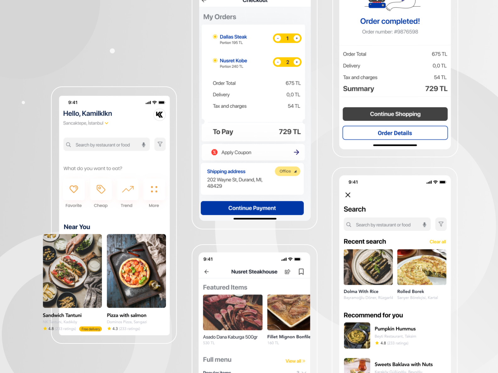 Free Food Cart - Delivery App iOS UI Kit by Kamil Kalkan ⤵ on Dribbble