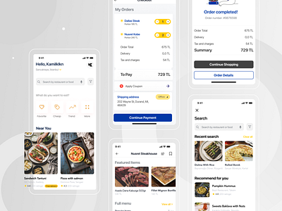 Free Food Cart - Delivery App iOS UI Kit e comerce figma figmadesign food food app food cart free minimal ui ux