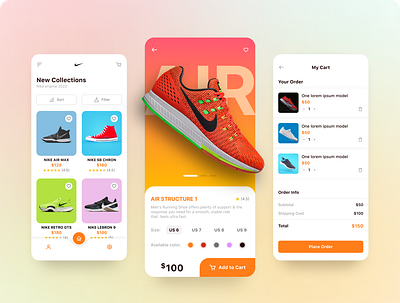 Shoes App app design clean ui ecommerce footwear graphic design mobile app nike running shoe design ui ui design ux workout shoes