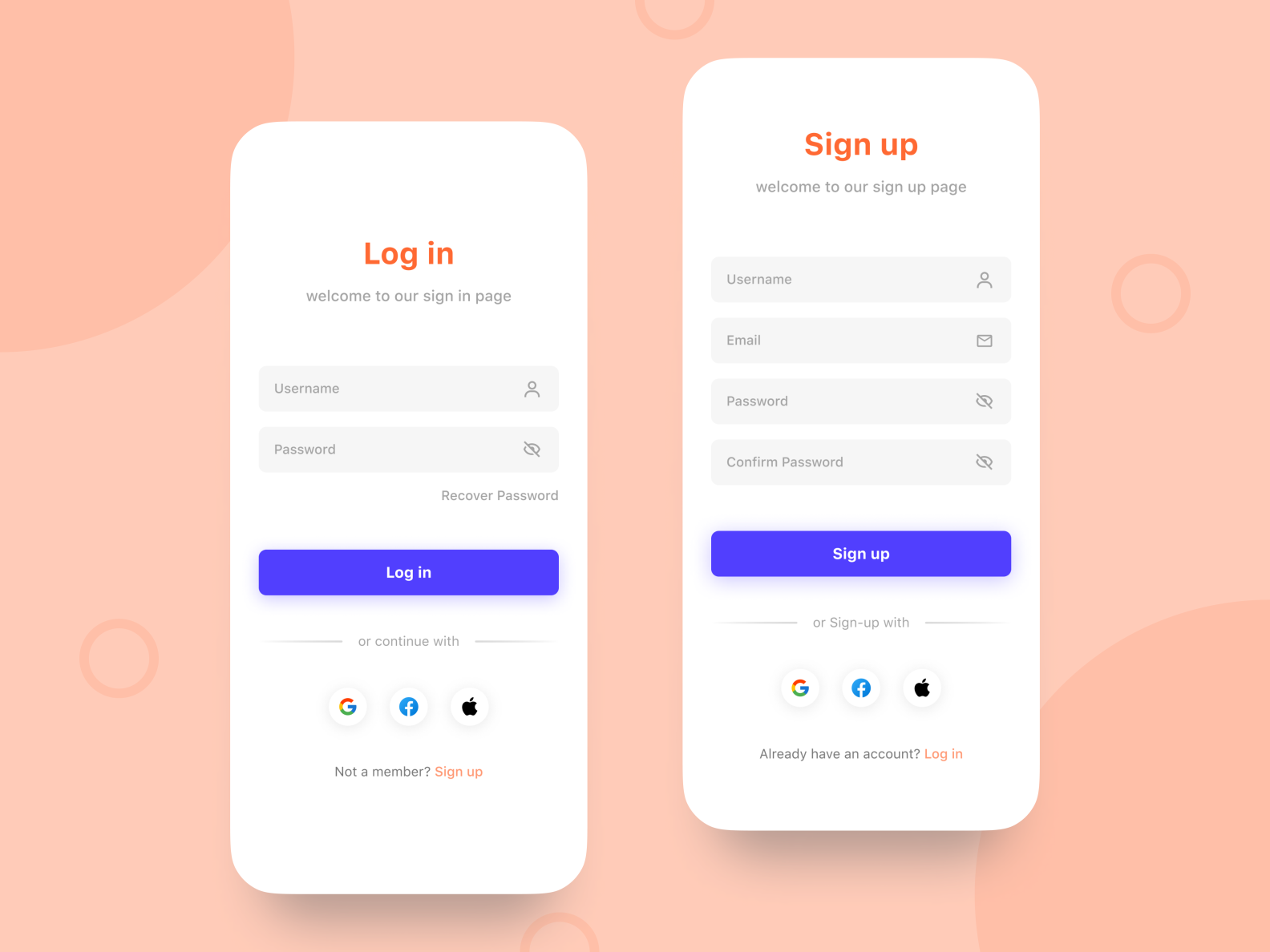 Login And Sign-up Screens by Dhananjay Sharma on Dribbble