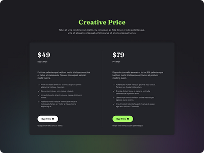 Pricing Plans Section interface payment plan price card price table pricing pricing page saas subscription typography ui ux web design website