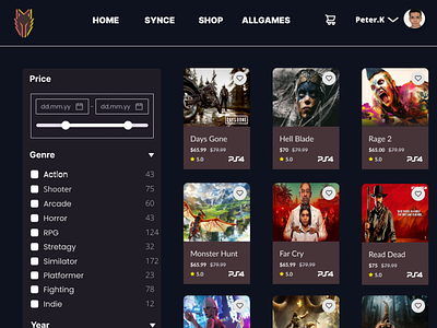the shop page of game central shop theme
