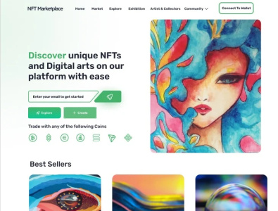 The NFT marketplace design 3d animation graphic design illustration logo ui ux vector