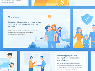 Set Illustrations of Halofina App advisory education family finance financial illustration planning