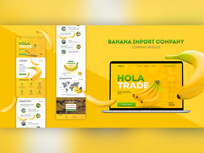 Website for a banana importer company banana branding company design graphic design illustration logo site studio typography ui ux vector web