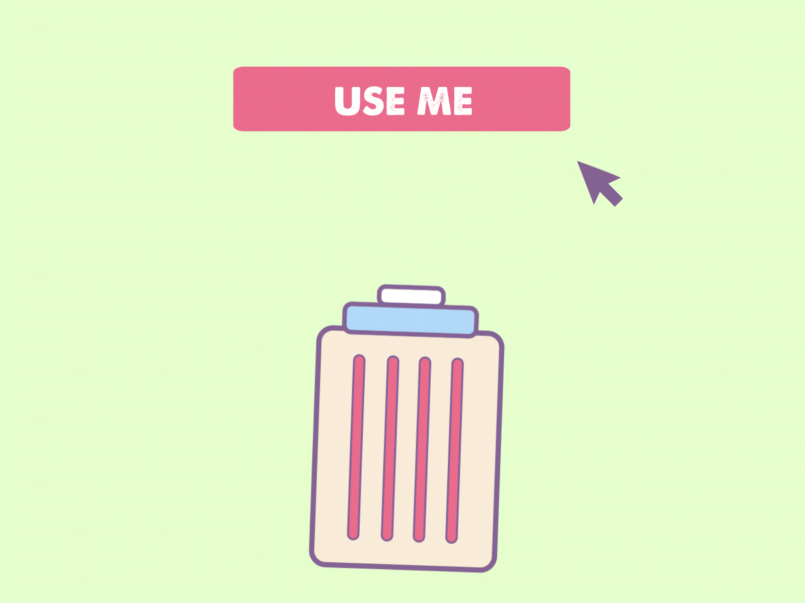 BIN - Use Me 2danimation animated gif animation besticon bin design dustbin flatdesign gif graphic design icon iconanimation illustration logo motion graphics remove trash ui useme ux