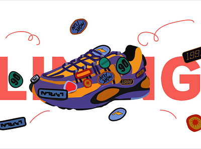 商业插图-鞋banner design illustration ui 商品详情页 封页 插画 紫色 运动鞋 鞋