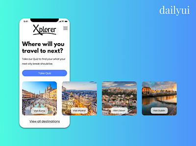 DailyUI #03 - Landing Page city escapes dailyui dailyui003 dailyuichallenge landingpage travel