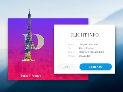 Flight booking UI