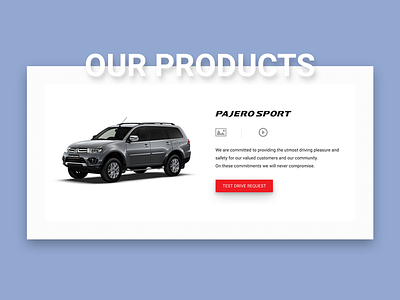 Test Drive - Product Preview car mitsubishi motors product redesign test drive ui ux website