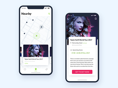 Nearby Events - Ticketbox Mobile app event interaction ios iphonex location map mobile nearby ticket booking ui ux