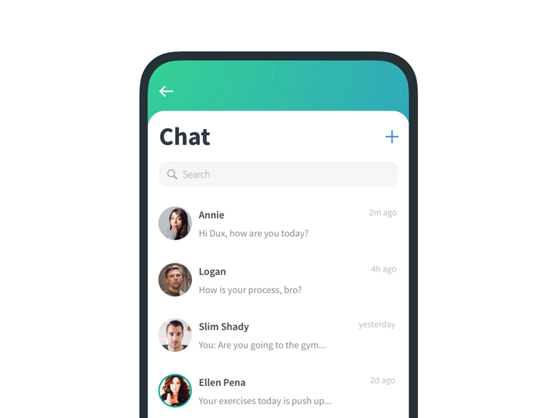 Chat player. Design mobile app 2023. Dubai chat mobile.