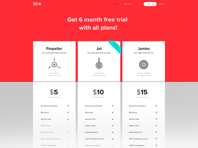 Pricing site for 30k brand identity concept user experience user interface uxui webdesign