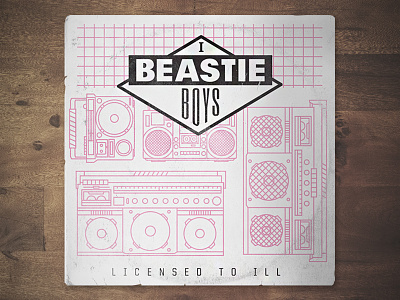 Beastie Boys Record Redesign aiga beastieboys illustration micahburger music textures toledo vector vinyl