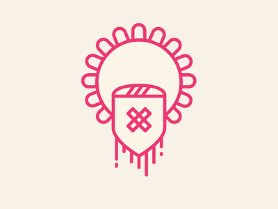 Death Crest *gif animation crest drips lineart lockup logo micahburger pink vector