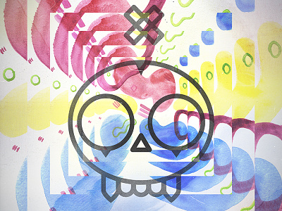 Skull Mixed Media illustration mixed media pattern skull watercolor zine