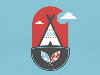Native Indian WIP clouds feather illustration indian micahburger teepee