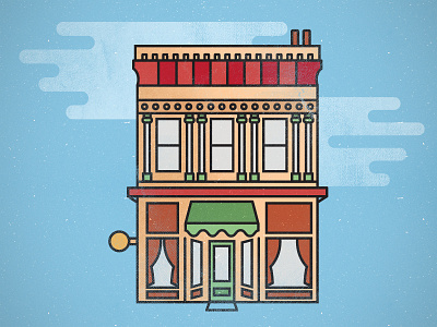 Cafe architecture building cafe illustration micahburger vector