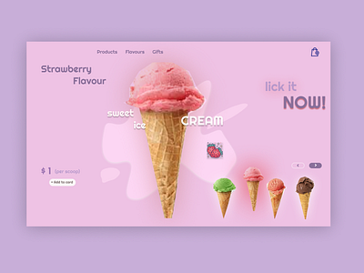 ice cream shop app art branding design illustration illustrator minimal ui ux website