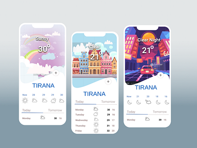 weather App app art design graphic design illustration illustrator minimal ui ux website