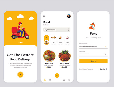 Food Delivery App app branding design ui ux vector web
