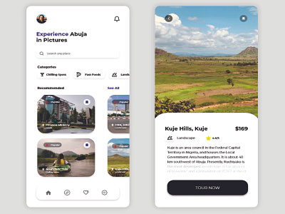 abuja archive tour guide app design flat minimal ui ux web website