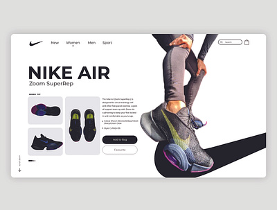 Nike Air Landing Page UI app art design graphic design icon ui ux vector web website