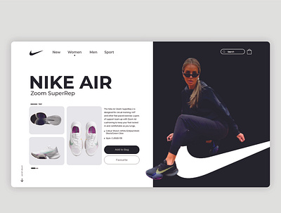 Nike Air UI Landing Page app clean design icon illustrator minimal ui ux web website