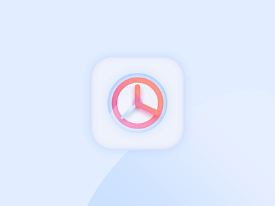 Skeuomorphic Analog Clock 3d app art design flat icon iconography illustration illustrator minimal mobile skeuomorphism watch