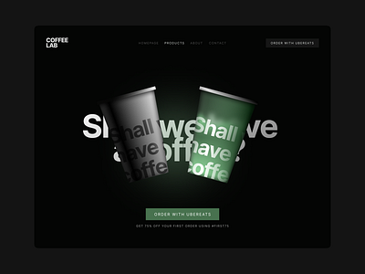 Coffee Shop Web UI Design (Dark) for Playoffs