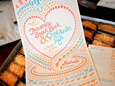 Wedding Invitation hand illustration invitation print screen printing type typography wedding