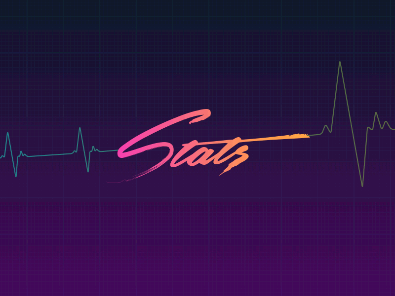 Stats (gif) animation cardiogram css script stats svg typography vhx