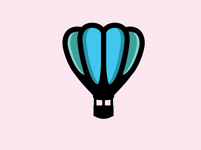Day 2/50. Hot Air Balloon Logo air blue dailylogochallenge design illustration logo shapes