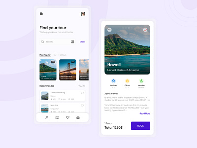 Tour booking app app design mobile ui ux