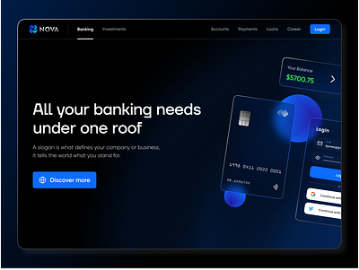 Frosted Glass Card Landing Page banking behance design dribble figma glassmorphism landing page ui ux