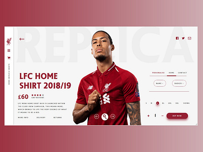 E-commerce design for Liverpool FC ecommerce football liverpoolfc ui ux web webdesign