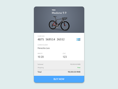 Credit card checkout ui