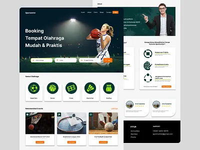 Sportcenter badminton basket futsal graphic design sport sportcenter ui uiux web design