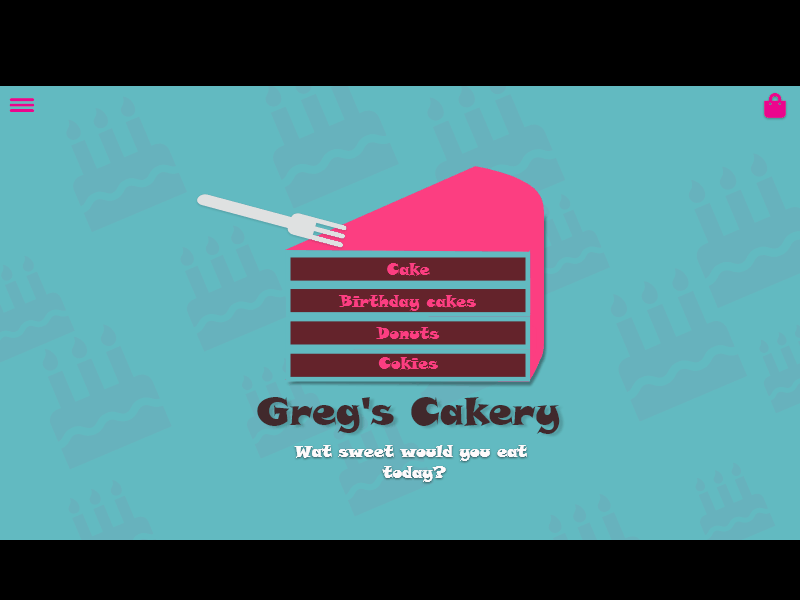 Greg's Cakery - home-page adobe xd animation cake design homepage mockup web webdesign website design