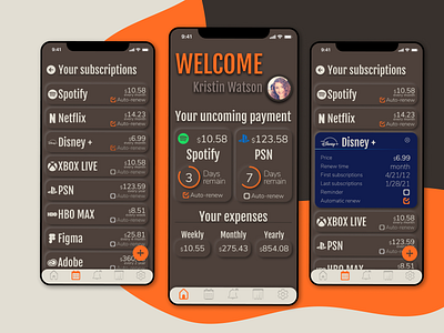 Subscription organization app