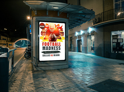 Flyer for Football Madness branding design illustration
