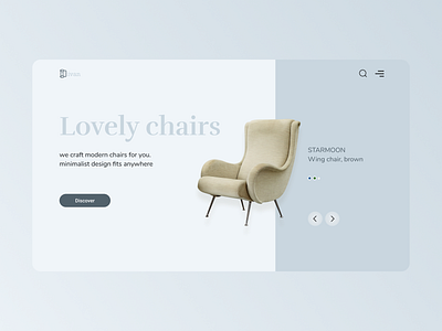 Divan Web design armchair blue furniture furniture store interior landing page webdesign website