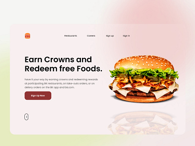 Burger King Website UI Design design ui ui design web design website
