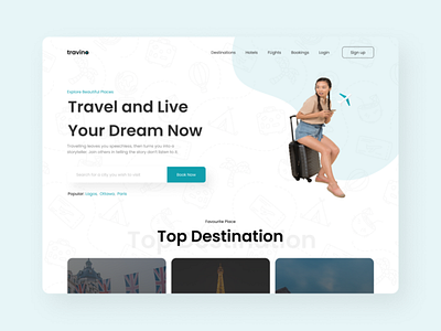 Travel Landing Page Design design tavel website travel landing page ui ui design web design