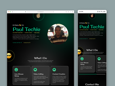 Personal Portfolio UI Design - Paul Techie design ui ui design web design website
