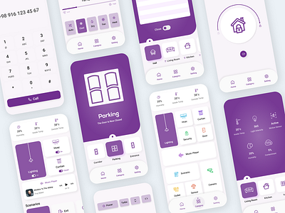 Smart Home Project android app app design application appui minimal mobile design mobile ui purple smart home trend ui ui design