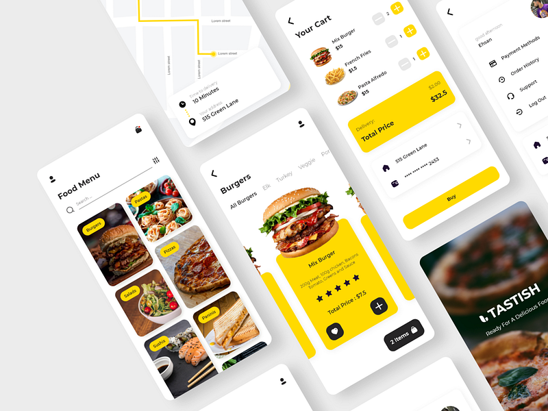 Food Delivery Mobile App by luna design on Dribbble