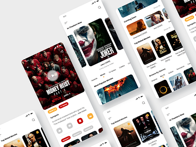 Cinema Club App app card dashboard design menu ui uiux ux web