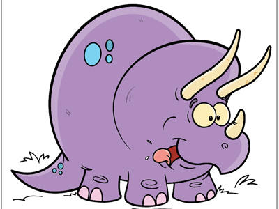 Triceratops Color Ostrom bob ostrom studio cartoon childrens book illustration dinosaur